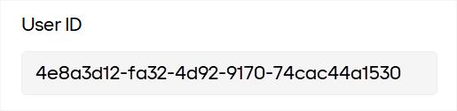 User ID field on the user Details page